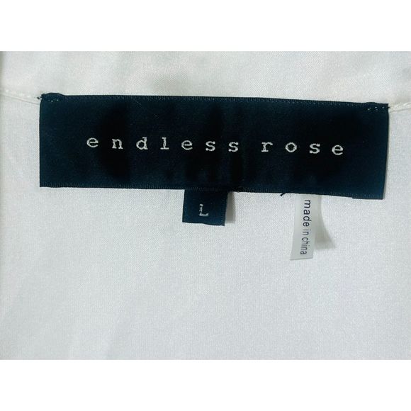 Anthropologie Endless Rose White Button Up Blouse Large - Picture 7 of 9